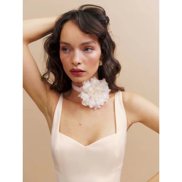 Reformation Payton Satin Dress Fior Di Latte - Picture 6 of 15